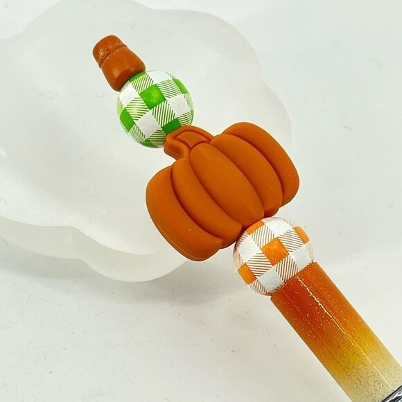Pumpkin fall autumn pen handmade NEW sweater weather green white orange - Picture 6 of 6